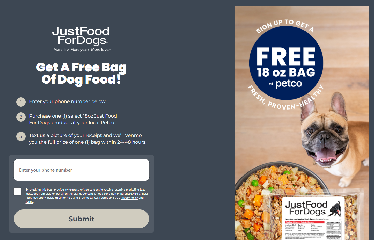 Petco freeze outlet dried dog food